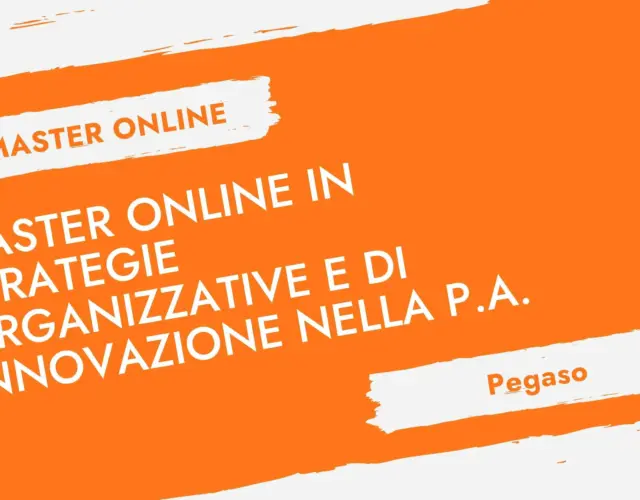 Master Online in Strategie Organizzative e di Innovazione nella P.A. (Pegaso)